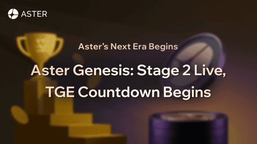 Aster’s next era begins: Airdrop points stage 2 live, TGE countdown begin